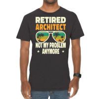 Retired Men Retired Architect Not My Problem Yellow Vintage T-shirt | Artistshot