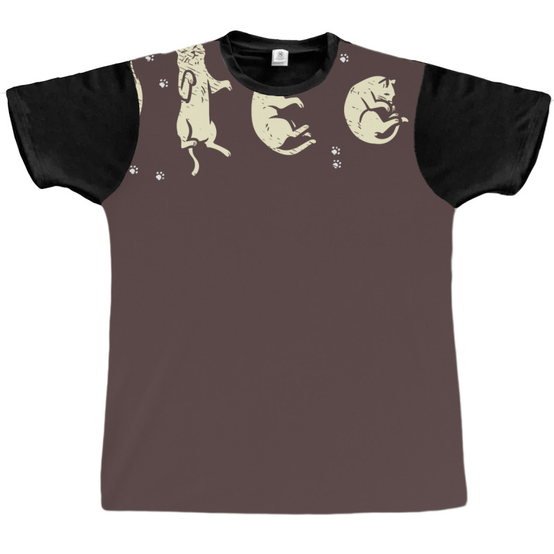 Phases Of Cat Moon Tumblr Graphic T-shirt by diosasbigsby6 | Artistshot