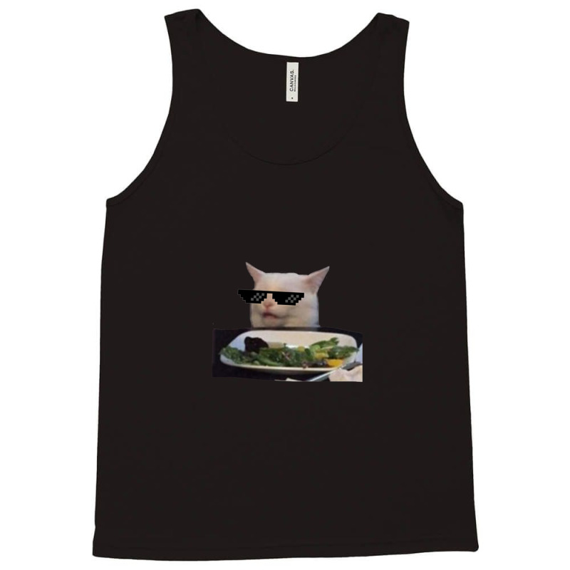 Lady Yelling At Cat Meme With Glasses Reaction Sticker 1.png Tank Top by PamzieAdams | Artistshot