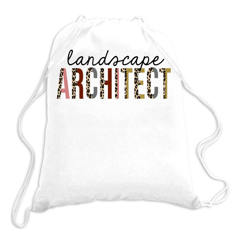 Landscape Architect Leopard Print Funny Boy Drawstring Bags | Artistshot