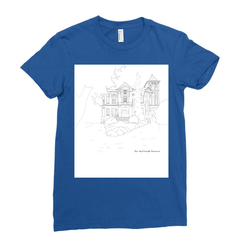 Old Manor House Architectyral Design Ladies Fitted T-Shirt by traberalrnl | Artistshot