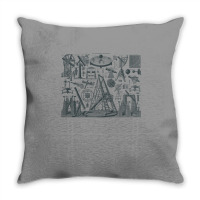 Vintage Astronomy Tools Yellow Throw Pillow | Artistshot