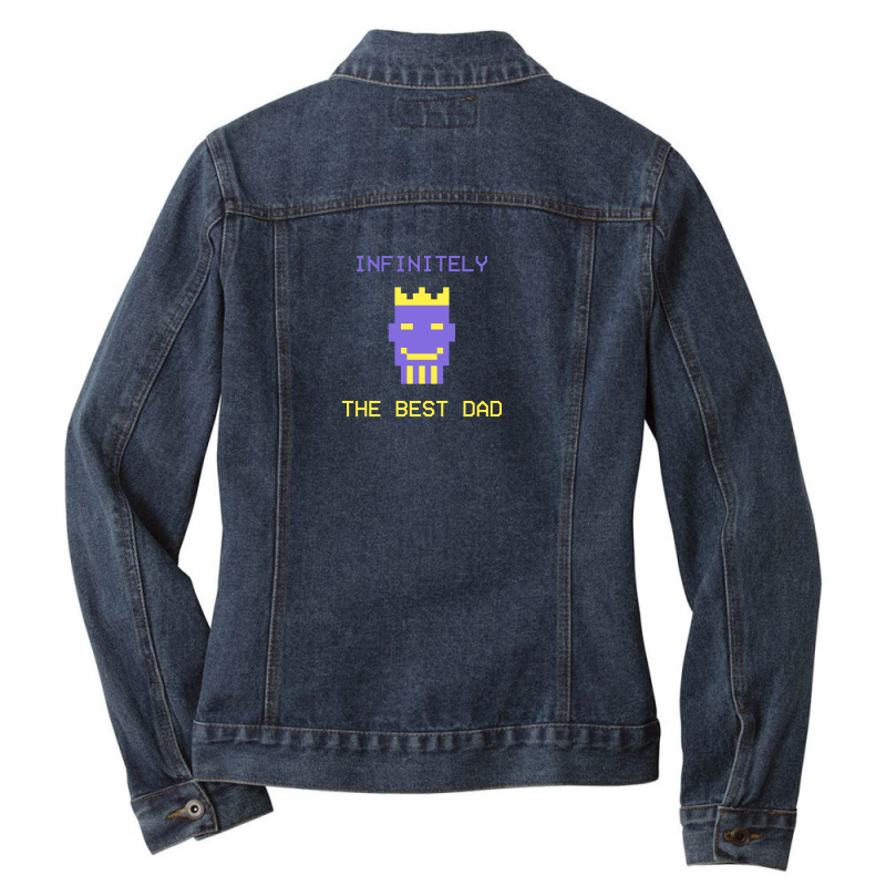 Infinitely Best Dad Ladies Denim Jacket by adejeje | Artistshot