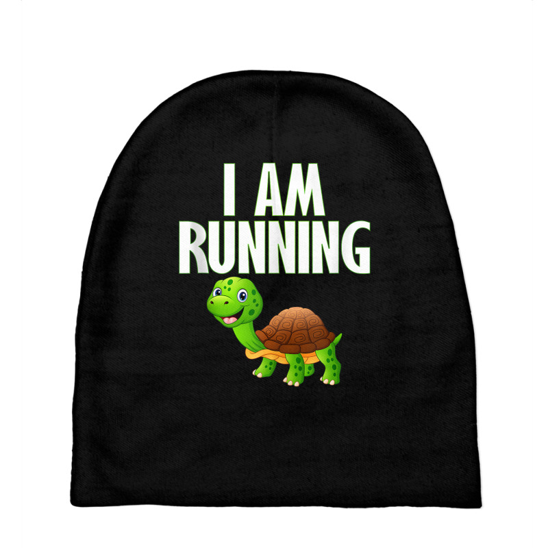 Slow Runner Turtle I Am Running Funny Runner Graphic Tank Top Baby Beanies by chomibe | Artistshot