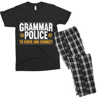 Grammar Police To Serve And Correct Grammar Nazy English Men's T-shirt Pajama Set | Artistshot