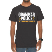 Grammar Police To Serve And Correct Grammar Nazy English Vintage T-shirt | Artistshot