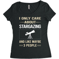 Funny 3 People Stargazing Stargaze 80s Women's Triblend Scoop T-shirt | Artistshot