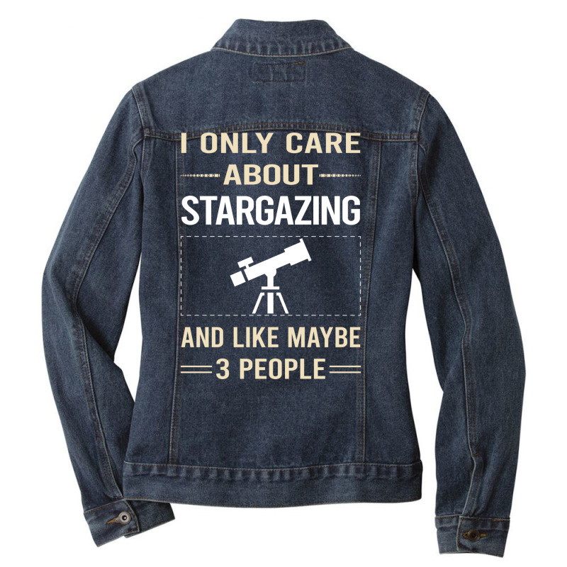 Funny 3 People Stargazing Stargaze 80s Ladies Denim Jacket by sungilyamirm | Artistshot