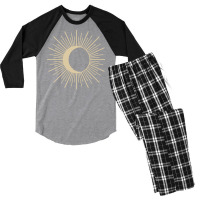 Sun Moon Eclipse Boho 80s Men's 3/4 Sleeve Pajama Set | Artistshot