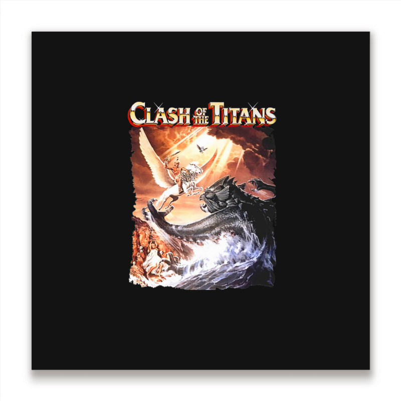 Clash Of The Titans (transparent) Metal Print Square | Artistshot