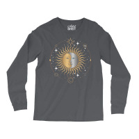 Boho Aesthetic Celestial Bodies Sun Moon Astronomy 70s Long Sleeve Shirts | Artistshot