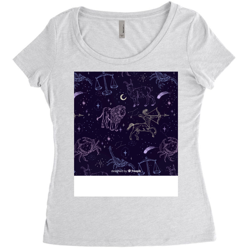 Zodiac Sign Astrology Popular Nostalgia Women's Triblend Scoop T-shirt by moiadyohta2 | Artistshot