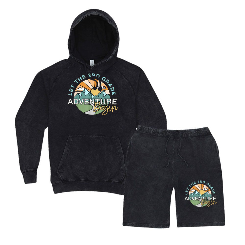 Let The 3rd Grade Adventure Begin, Third Grade Vintage Hoodie And Short Set | Artistshot