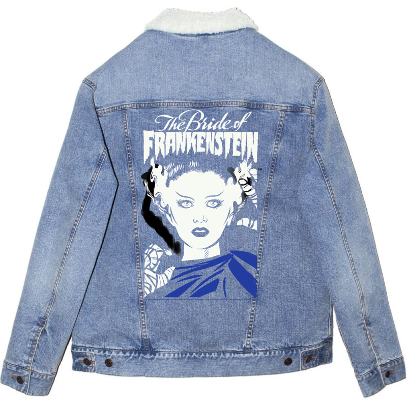 Universal Monsters The Bride Of Frankenstein Illustrated Unisex Sherpa-lined Denim Jacket | Artistshot