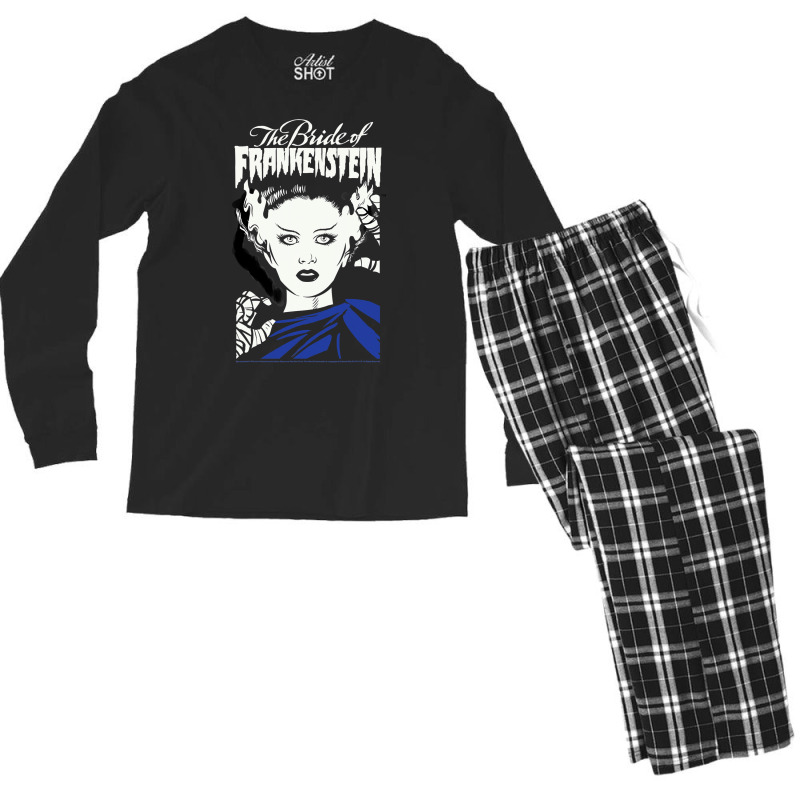 Universal Monsters The Bride Of Frankenstein Illustrated Men's Long Sleeve Pajama Set | Artistshot