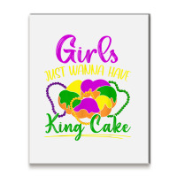 Girls Just Wanna Have King Cake Costume Mardi Gras Festival T Shirt Metal Print Vertical | Artistshot