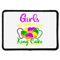 Girls Just Wanna Have King Cake Costume Mardi Gras Festival T Shirt Rectangle Patch | Artistshot