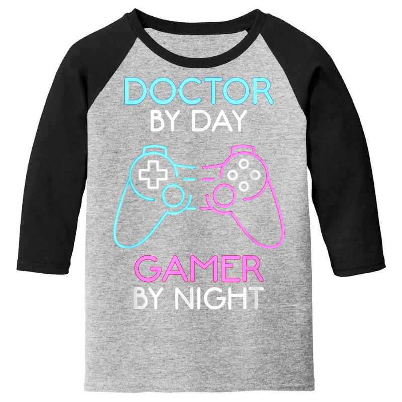 Doctor Gamer Video Games Gaming Controller Funny Arcade T Shirt Youth 3/4 Sleeve by delredske | Artistshot