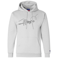 Minimalist Line Art Hand And Flower Humor Champion Hoodie | Artistshot