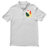 Minimalism Abstract Forms With Tropical Babana Leaf And Peach Colors H Men's Polo Shirt | Artistshot