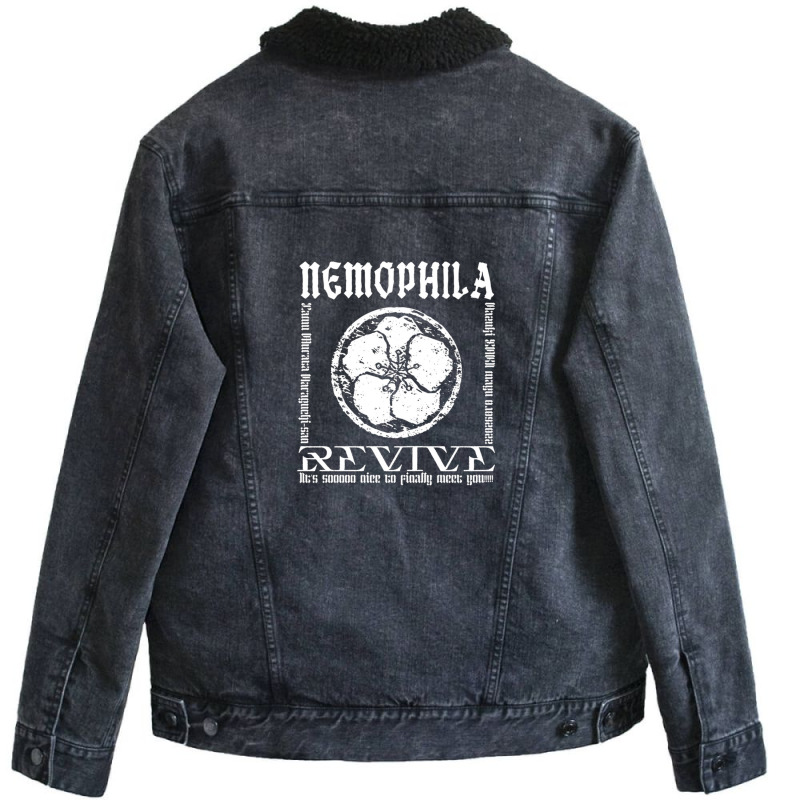 Revive Nemophila 1 Unisex Sherpa-Lined Denim Jacket by BarryGreen | Artistshot