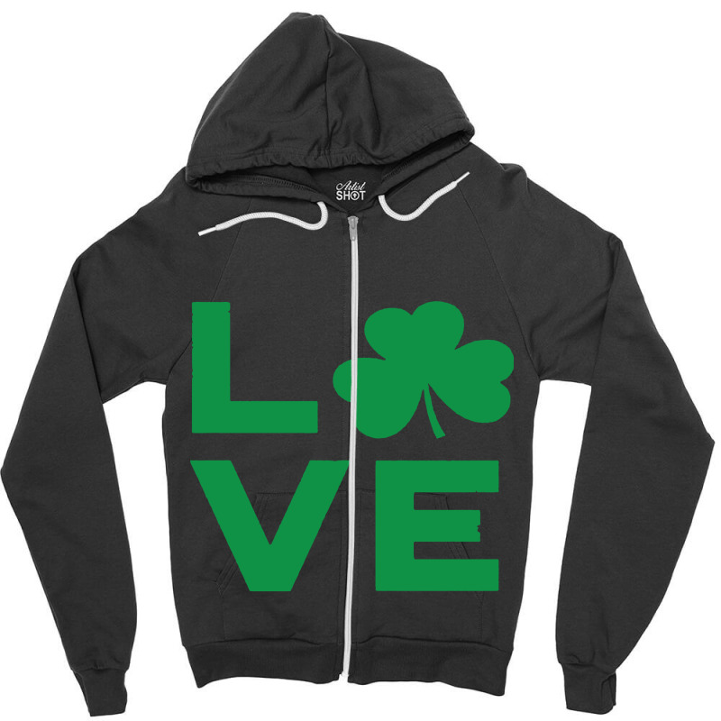 Love Shamrock Zipper Hoodie | Artistshot