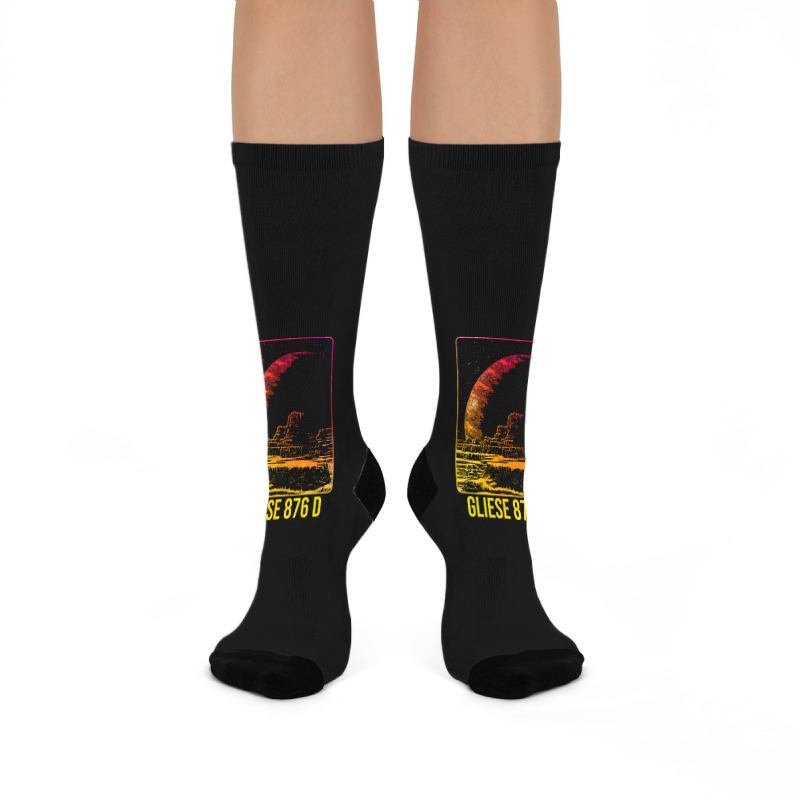 Gliese 876 D Exoplanet Planet Blue Crew Socks | Artistshot