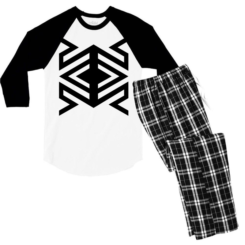 Geometric Tribal Spider Pattern Men's 3/4 Sleeve Pajama Set by FESTIVITEE | Artistshot