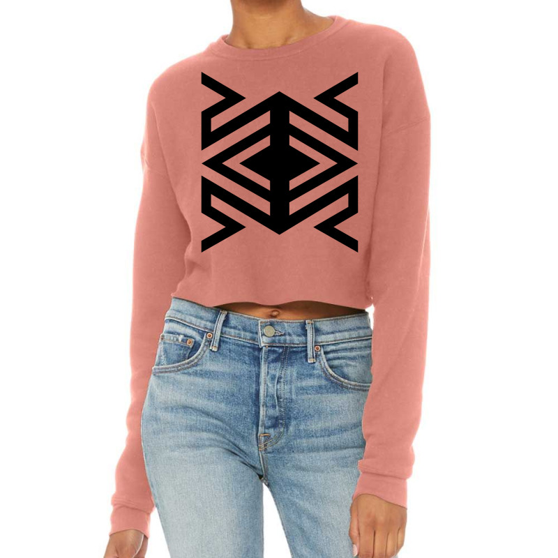 Geometric Tribal Spider Pattern Cropped Sweater by FESTIVITEE | Artistshot