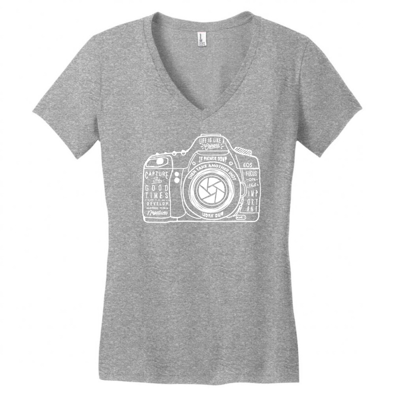 Custom Photographer Camera Women's Vneck Tshirt By Budi Artistshot