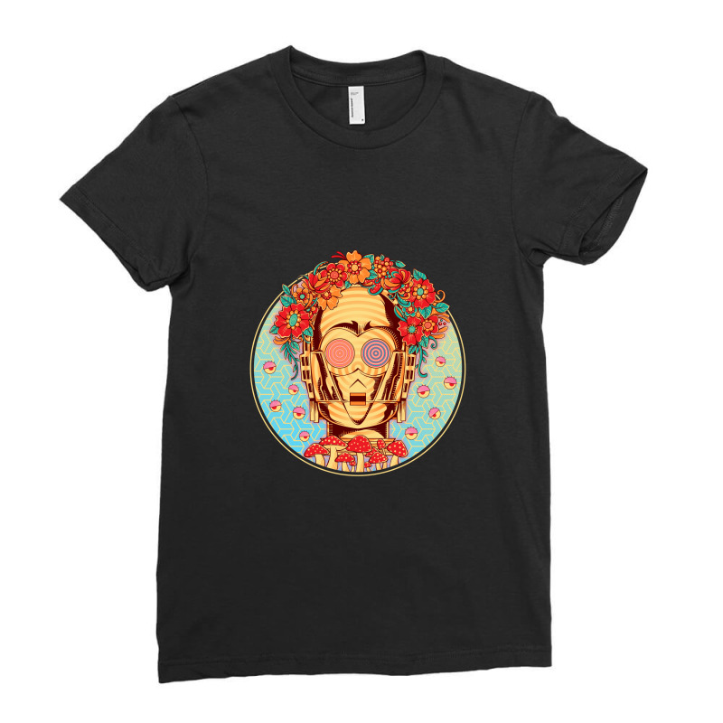 Hippie Droid Ladies Fitted T-Shirt by GODZILLARGE | Artistshot