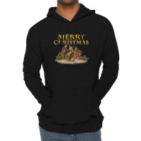 Merry Christmas Nativity Scene Lightweight Hoodie | Artistshot