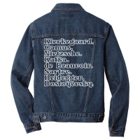 Kierkegaard Camus Nietzsche Kafka De Beauvoir Sartre Heidegger Dostoye Men Denim Jacket | Artistshot