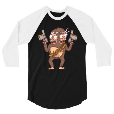 Guerilla Gorilla 3/4 Sleeve Shirt Designed By Hexyeah