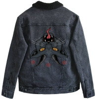 Satan Cat Unisex Sherpa-lined Denim Jacket | Artistshot