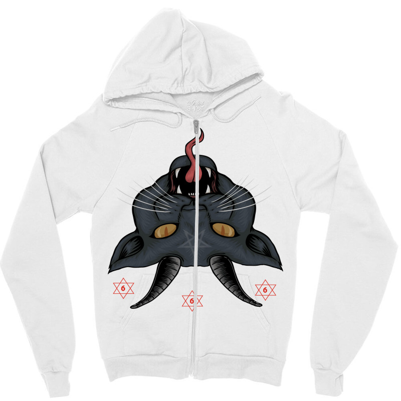 Satan Cat Zipper Hoodie | Artistshot