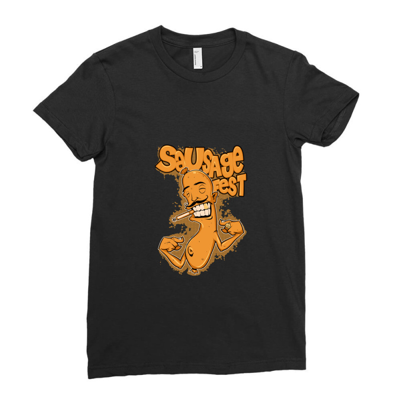 Sausage T-shirt Casing Graphy Smoking.png Ladies Fitted T-Shirt by AmyHogan | Artistshot