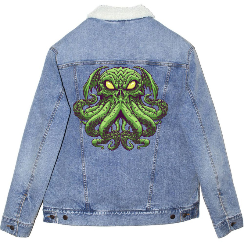 Cthulhu Unisex Sherpa-Lined Denim Jacket by kamposdaroldl | Artistshot