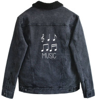 Music Notes Black And White 1 Unisex Sherpa-lined Denim Jacket | Artistshot