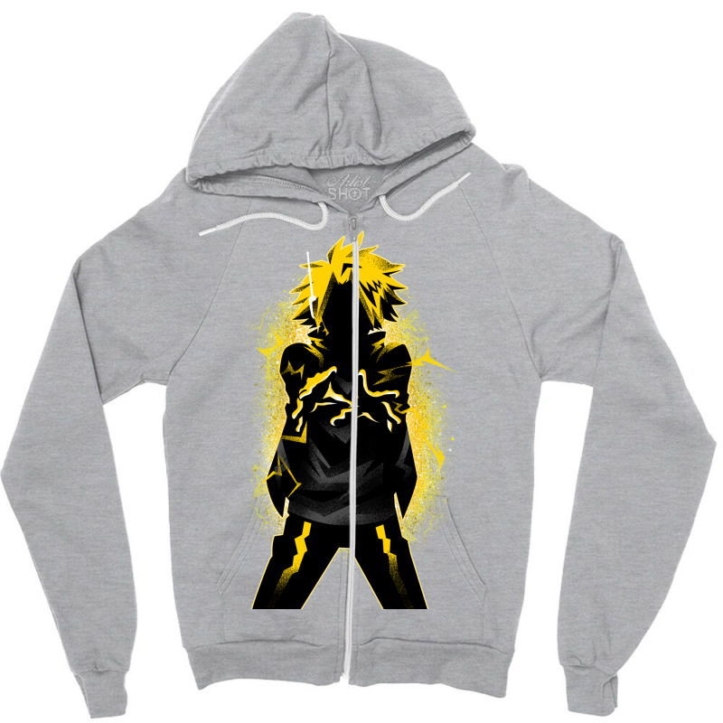 Dark Shadow Denki Zipper Hoodie by kamposdaroldl | Artistshot