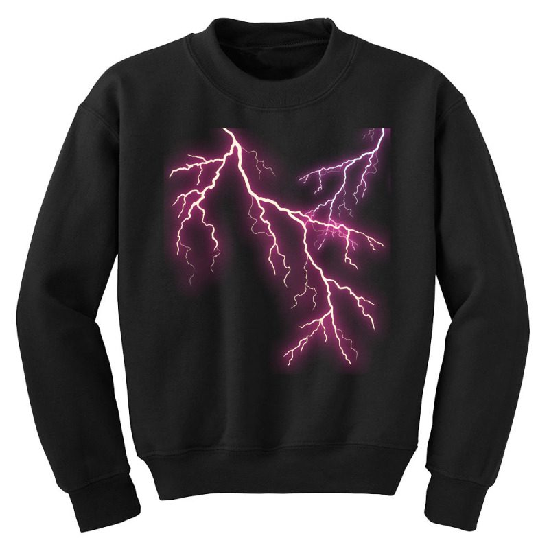 Artistshot Trending Lightning Bolt Eclair Electricity Hurricane Lightn Youth Sweatshirt by lykhongduong9enev3 | Artistshot