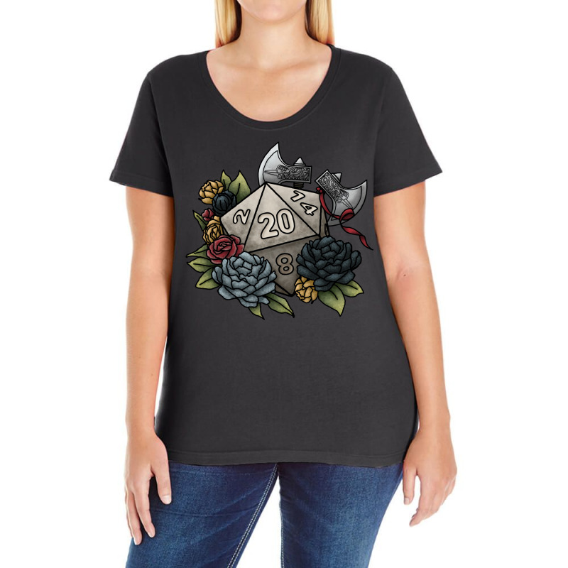 Barbarian Class D20   Tabletop Gaming Dice Ladies Curvy T-Shirt by togkszosimed | Artistshot