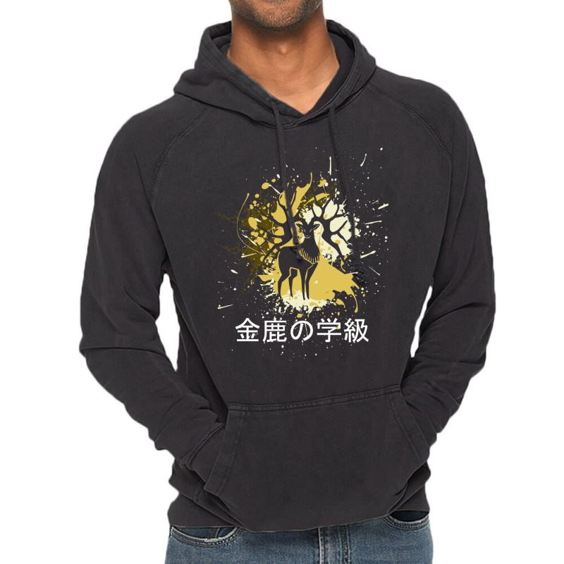 Golden Deer   Yellow Splatter Design   Japanese Aesthetic Vintage Hoodie by gurgenyahyaip | Artistshot