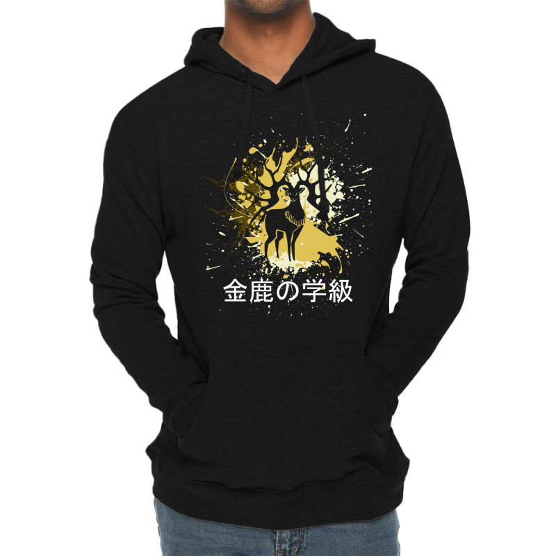 Golden Deer   Yellow Splatter Design   Japanese Aesthetic Lightweight Hoodie by gurgenyahyaip | Artistshot