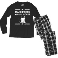 Funny Pro Trump Supporter Make Gas Prices Great Again Men's Long Sleeve Pajama Set | Artistshot