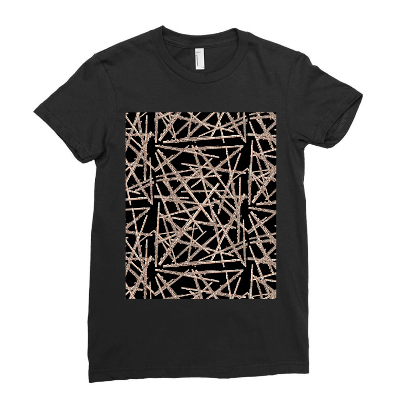 Flute Musical Instrument Pattern Black Ladies Fitted T-Shirt by CHARLOTTELYNNTAYLOR | Artistshot