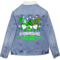 Funny Time For Shenanigans Squad St Patrick's Day Gnomes T Shirt Unisex Sherpa-lined Denim Jacket | Artistshot