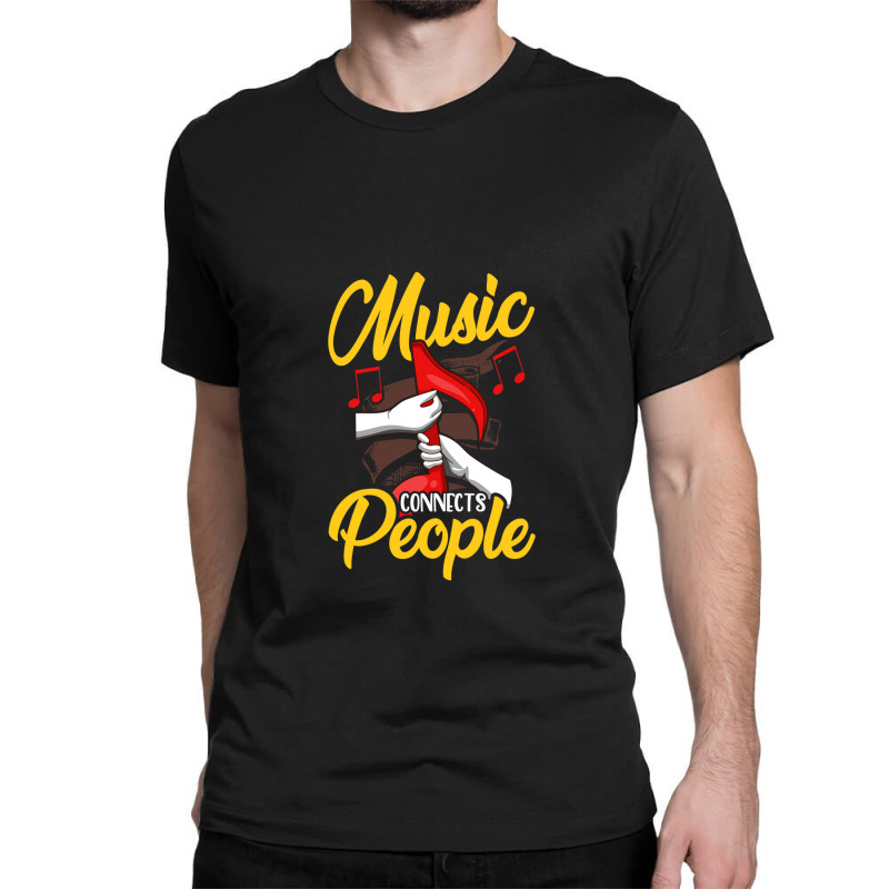 Music Teacher Note Music Notes Connects People Gift Classic T-shirt by KevinKennemore | Artistshot