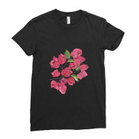 Bougainvillea On Black Ladies Fitted T-shirt | Artistshot