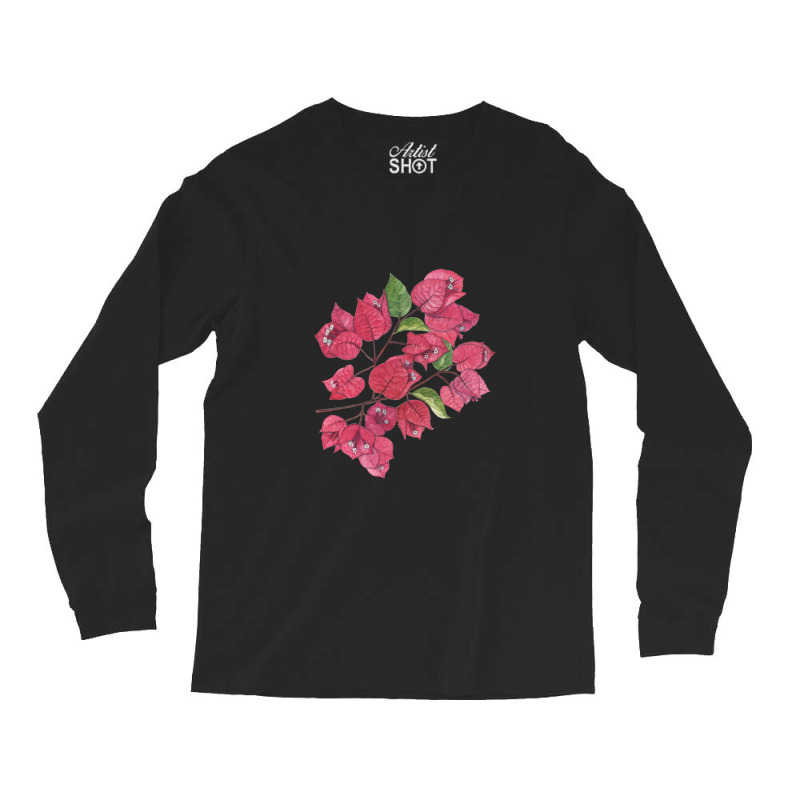 Bougainvillea On Black Long Sleeve Shirts by TerryPhelps | Artistshot